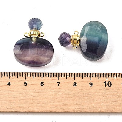 Natural Fluorite Perfume Bottle Pendants G-L623-07G-02-1