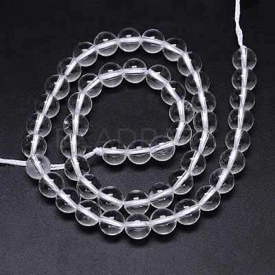 Round Natural Grade A Quartz Crystal Bead Strands G-H1648-8mm-01N-A-01-1