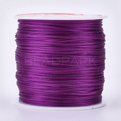 Round Nylon Satin Rattail Cord LS-NWIR-WH0009-15A-17-1