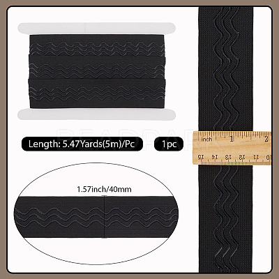 5M Polyester Non-Slip Silicone Elastic Gripper Bands for Garment Sewing SRIB-GF0001-50B-01-1
