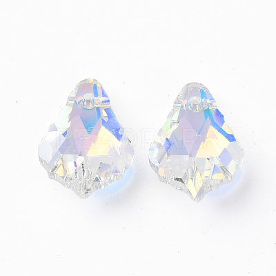 Electroplated Glass Pendants EGLA-N006-019D-1