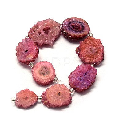 Natural Druzy Quartz Crystal Beads Strands G-F582-A14-1