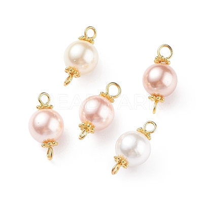 Shell Pearl Bead Connector Charms PALLOY-JF01349-1