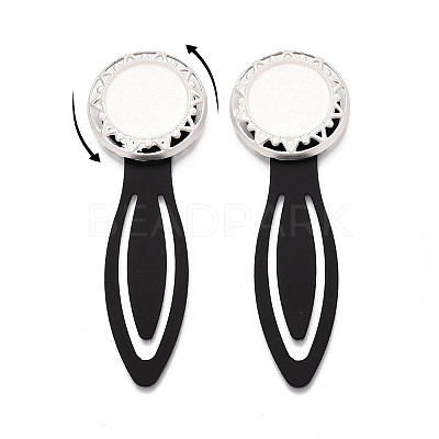 Alloy & Iron Bookmark Cabochon Settings PALLOY-N184-05S-1