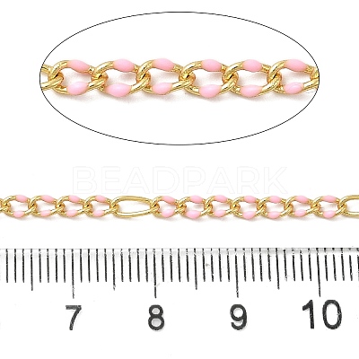 Handmade Brass Enamel Oval Link Chains CHC-L053-08G-07-1