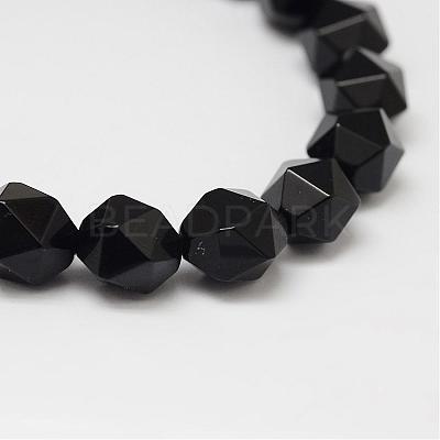 Natural Black Onyx Beads Strands G-K066-13-8mm-1