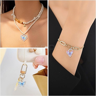 10Pcs 10 Styles Alloy with Rhinestone Pendants FIND-YW0009-49-1