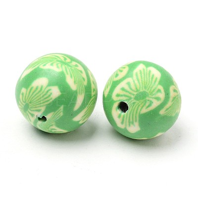 Handmade Polymer Clay Beads FM12mmY-1