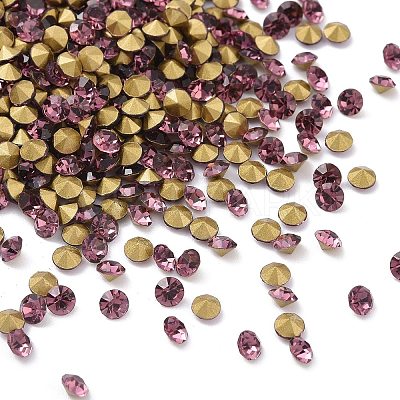 Back Plated Grade A Diamond Glass Pointed Rhinestone RGLA-SS12-015-1