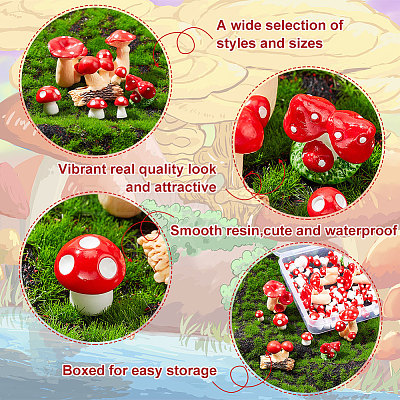 AHADEMAKER 124Pcs 7 Style Mini Resin Figurines DJEW-GA0001-33-1