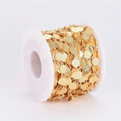 Textured Brass Handmade Link Chains CHC-G006-08G-1