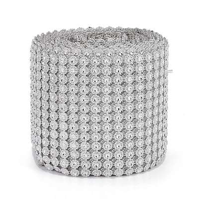 13 Rows Plastic Diamond Mesh Wrap Roll DIY-L049-02-1