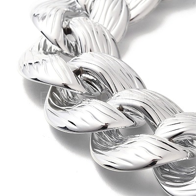 Electroplated CCB Curb Chain Necklace & Bracelets Set SJEW-G084-01P-1