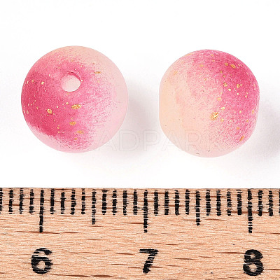 Frosted Baking Paint Crackle Glass Beads with Glitter Powder LS-X1-DGLA-T004-01H-1