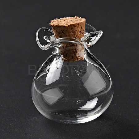 Lucky Bag Shape Glass Cork Bottles Ornament AJEW-A039-02B-1