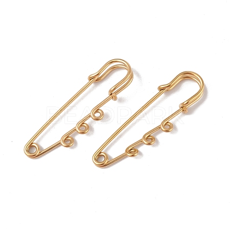 Ion Plating(IP) 304 Stainless Steel Safety Pins Brooch Findings STAS-I673-06G-1