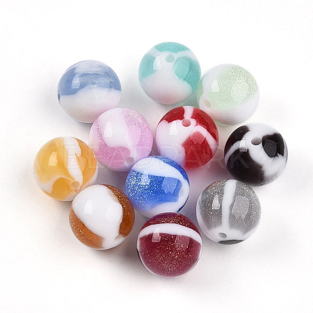 Two Tone Opaque Resin Beads RESI-N042-16mm-16-1