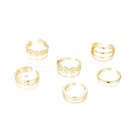 Brass Cuff Toe Rings RJEW-G100-15G-1