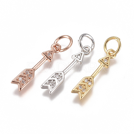Brass Micro Pave Cubic Zirconia Pendants ZIRC-F111-14-1