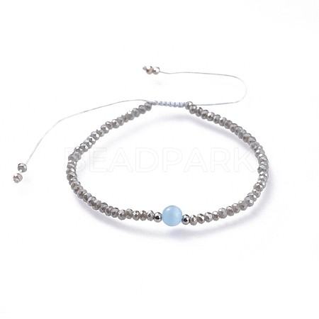 (Jewelry Parties Factory Sale)Adjustable Electroplate Glass Braided Bead Bracelets BJEW-JB04587-05-1