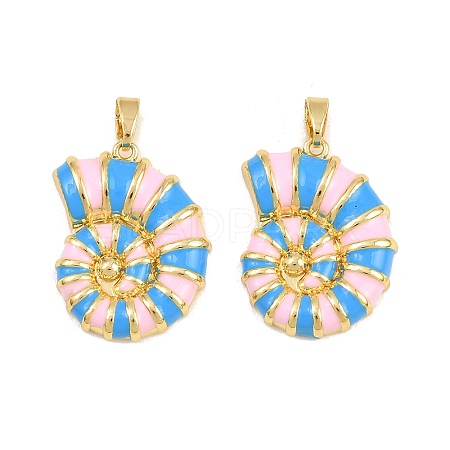 Brass with Enamel Pendants KK-CBA415D-05G-1