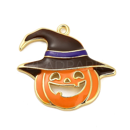 Halloween Brass Enamel Pendants KK-F915-01F-G-1