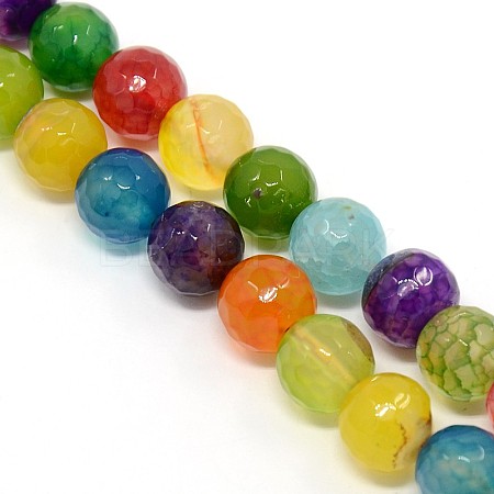 Mixed Color Natural Agate Beads Strands X-G-O016-01-1