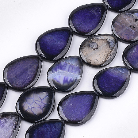 Natural Crackle Agate Beads Strands X-G-T121-02C-1