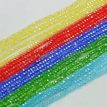 Electroplate Glass Beads Strands EGLA-F003-C-1