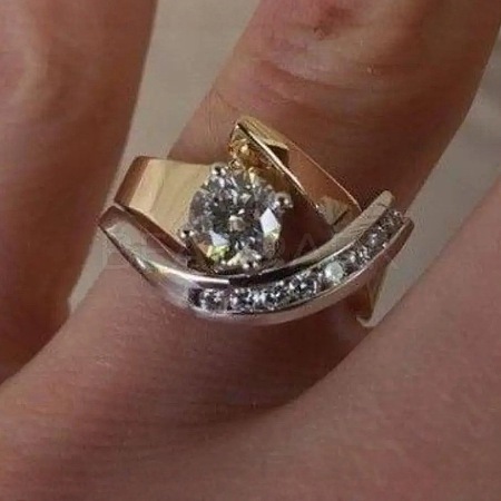 Brass Micro Pave Clear Cubic Zirconia Finger Rings FS-WG8456F-01-1