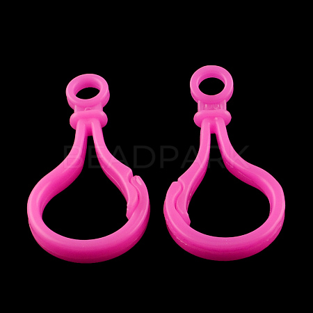 Opaque Solid Color Bulb Shaped Plastic Push Gate Snap Keychain Clasp Findings X-KY-R006-07-1