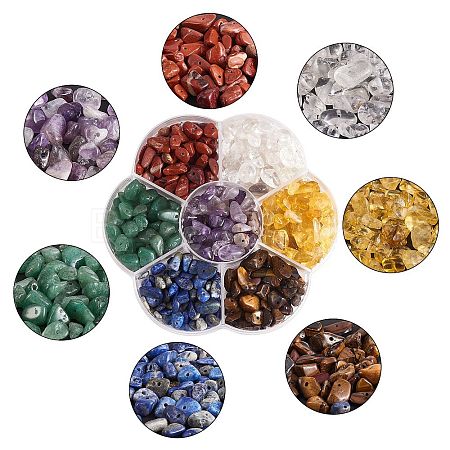 126G 7 Style Chakra Natural Gemstone Chip Beads G-SZ0002-05-1