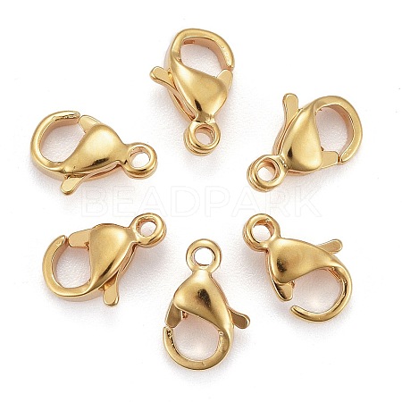 Ion Plating(IP) 304 Stainless Steel Lobster Claw Clasps STAS-H352-01B-G-01-1