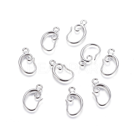 Brass Earring Hooks KK-G365-13A-P-1