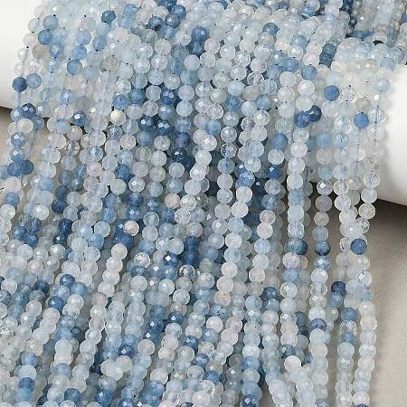 Natural Aquamarine Beads Strands G-F509-10-4mm-A-1