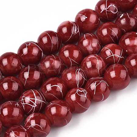 Drawbench Glass Round Beads GLAD-WH0001-01-15-1