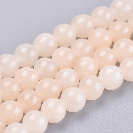 Natural Dyed Yellow Jade Gemstone Bead Strands G-R271-6mm-Y03-1