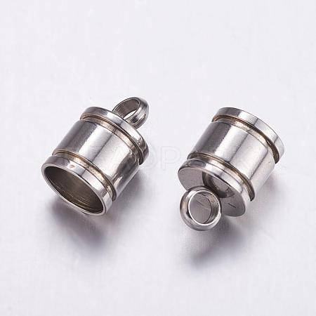 Tarnish Resistant 201 Stainless Steel Cord Ends STAS-G139-6mm-04P-1