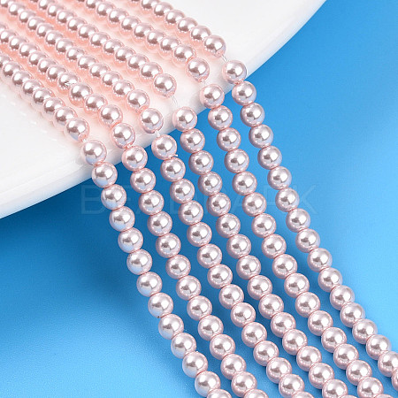 Baking Paint Pearlized Glass Pearl Bead Strands HY-N002-3mm-A10-1