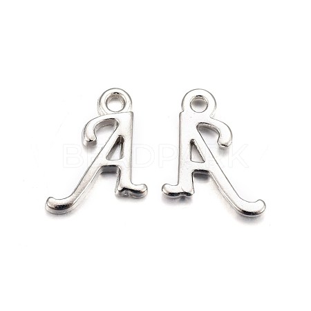 Platinum Plated Alloy Letter Pendants X-PALLOY-J718-01P-A-1