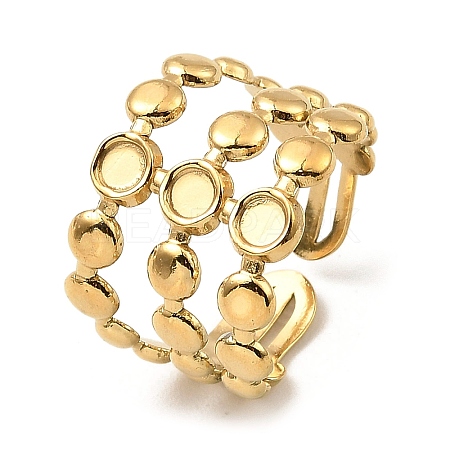 304 Stainless Steel Open Cuff Ring Findings RJEW-Z018-10G-1