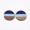 Tri-color Resin & Walnut Wood Pendants RESI-S358-78K-2