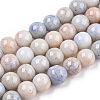 Ombre Effect Dyed Crackle Glass Round Beads Strands GLAA-T031-01B-1