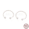 Rhodium Plated 925 Sterling Silver Cuff Earrings EJEW-H124-10P-4