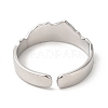 Non-Tarnish 304 Stainless Steel Mountain Open Cuff Ring for Women RJEW-E063-09P-3