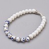 Handmade Porcelain Beads Stretch Bracelets BJEW-JB03711-2