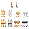 10Pcs 10 Styles Alloy Magnetic Clasps Slide Lock Clasps with Spring Ring Clasps FIND-TA0002-03-14