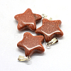 Star Synthetic Goldstone Pendants G-Q367-09-2