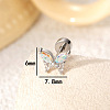 Butterfly Brass Pave Cubic Zirconia Cartilage Earrings FS-WGFCA2D-04-1