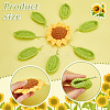 18Pcs 2 Style Hand Knitting Wool Sunflower and Leaf DIY-GA0006-11-3